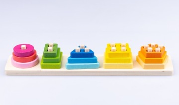ZESTAW 2w1 UKŁADANKA TABLICA SENSORYCZNA MONTESSORI NAUKA KSZTAŁTÓW SORTER