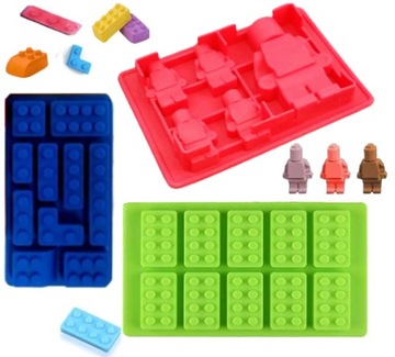 FORMA DO CZEKOLADY ŻELKÓW LUDZIKI KLOCKI LEGO 3SZT FOREMKA KLOCEK ZESTAW