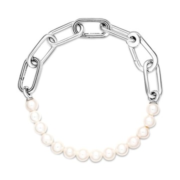 Srebrna bransoletka z perłami 925 an Pandora 21CM