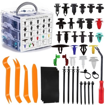 SPINKI SAMOCHODOWE DO TAPICERKI AUTA KLIPSY KOŁKI 925 EL + ŚCIĄGACZE WYJMAK