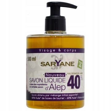 Мыло Алеппо ЖИДКОЕ 40% Лавровое масло 500мл