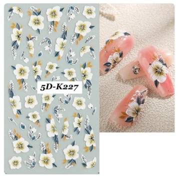 NAKLEJKI NA PAZNOKCIE SAMOPRZYLEPNE KWIATY 5D