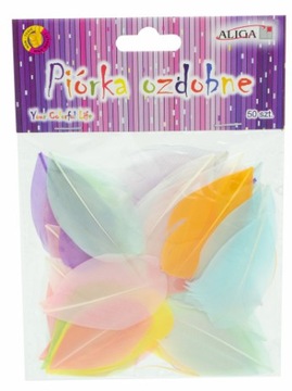 Piórka pióra mix ozdobne dekoracyjne pastelowe