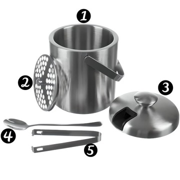 Контейнер для льда THERMAL ведерко для льда термос-кубики 1,3 л + щипцы