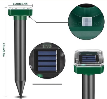 2 сильных отпугивателя солнечных кротов VOLES MOLES STRONG x 2 XXL