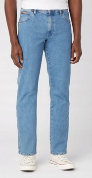 WRANGLER Spodnie Texas straight jeans proste Niebieski W34 L30