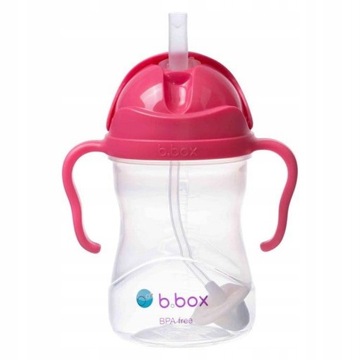 KUBEK NIEKAPEK B.BOX MALINOWY 240 ML SŁOMKA BIDON
