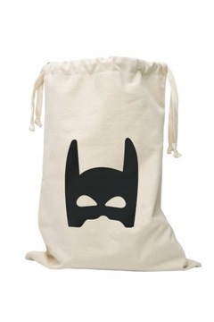 KOSZ POJEMNIK WOREK NA ZABAWKI LNIANY WZÓR BATMAN