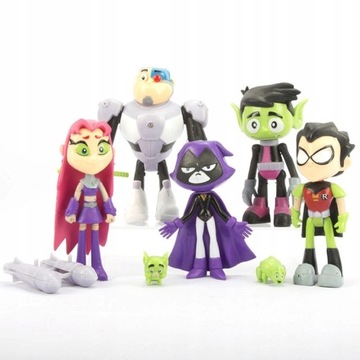 Figurki MŁODZI TYTANI RAVEN BESTIA CYBORG ROBIN