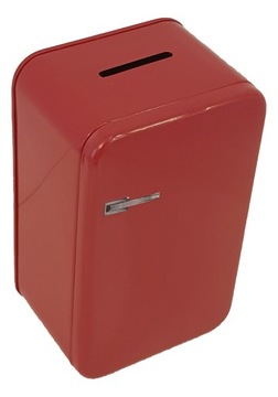 LODÓWKA RETRO SKARBONKA METALOWA 14cm upominek