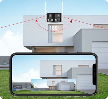 НАРУЖНАЯ IP-КАМЕРА 4MPx WiFi ПАНОРАМНАЯ 180° ШИРОКИЙ УГОЛ