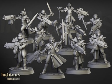 Sisters with Guns - 7 szt. - Highlands Miniatures