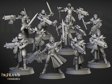 Sisters with Guns x5 Highlands Miniatures 32 mm
