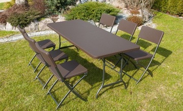 Krzesło BRĄZ catering rattan SKŁADANE Cateringowe