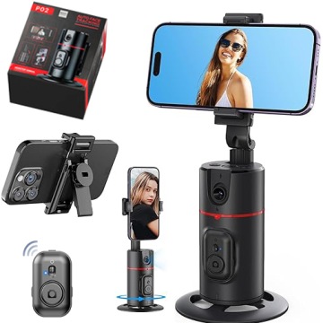 Stativ S Automatickým Sledováním Obličeje 360° Stativ S Automatickým Sledováním Obličeje Selfie Tyč, Černá