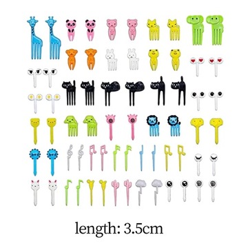68 шт., наборы для бенто, закуски, десертная вилка, зубочистки в форме животного для детской еды