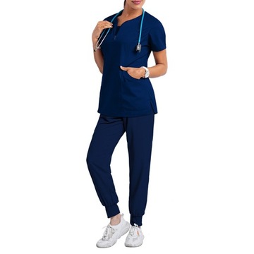 KOMPLET MEDYCZNY SCRUB UNIFORM MUNDUREK DAMSKI GRANATOWY ROZMIAR XXL