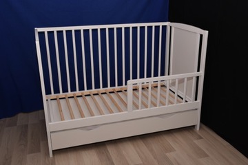 БАЙКА ДЕТСКАЯ КРОВАТЬ, БЕЛАЯ С ЯЩИКОМ + РЕЙКА