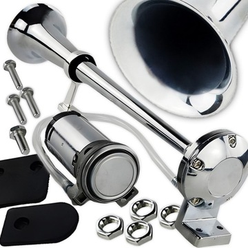 Пневматический звуковой сигнал фанфар 12В 150 дБ + компрессор + монтажный комплект