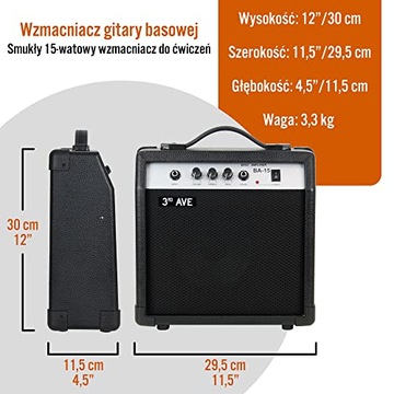 Wzmacniacz 3rd Avenue do gitary basowej czarny