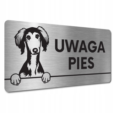 TABLICZKA UWAGA PIES ZŁY PIES GROŹNY Chart perski TABLICZKA UWAGA ZŁY PIES