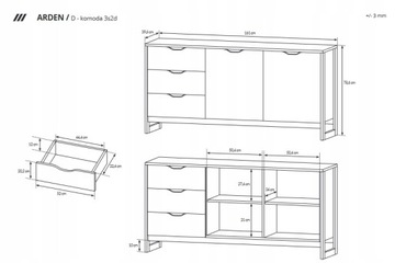 МЕБЕЛЬ ГОСТИНАЯ ARDEN RTV СКАМЬЯ ВИТРИНА Комод LOFT 1