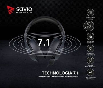 Игровые наушники SAVIO с микрофоном, Vertigo