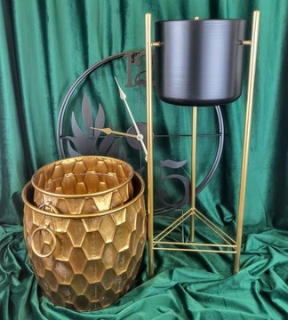 НАБОР МЕТАЛЛИЧЕСКИХ КРЫШЕК ДЛЯ ЦВЕТОЧНЫХ ВАЗОВ ИЗ 2 ЗОЛОТЫХ ЧАСТЕЙ