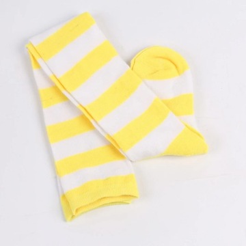 Women Thigh High Over The Knee Socks For Ladies Black White Striped