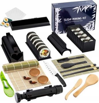 24SZT ZESTAW MASZYNKA DO ROBIENIA SUSHI Z ROLKA MATA PRASKA NÓŻ DO SUSHI