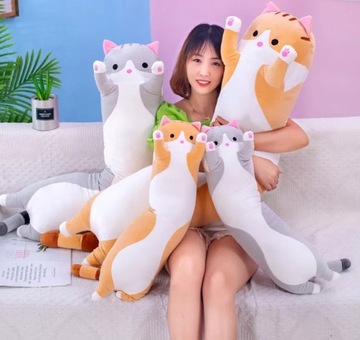 ПЛЮШОВЫЙ ТАЛИСМАН, ДЛИННАЯ ПОДУШКА ДЛЯ КОШКИ, 70см, КОШКА