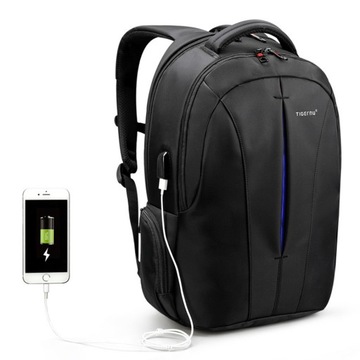 Dwukomorowy antykradzieżowy plecak Tigernu T-B3105A na laptopa 15,6 z USB