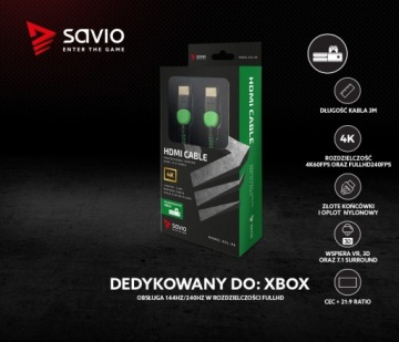 Кабель HDMI v2.0 для XBOX, 3 метра, FHD, 240 Гц, 4K, 60 Гц