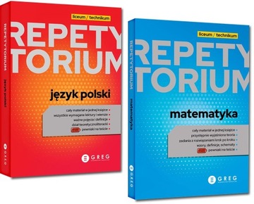 Repetytorium - liceum/technikum - język polski + matematyka / 2 TOMY