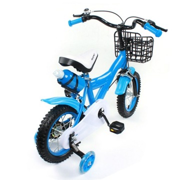 Синий детский велосипед со вспомогательным колесом 12 дюймов.