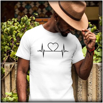 В подарок мужская футболка Lifeline с изображением сердца, любви, сердцебиения