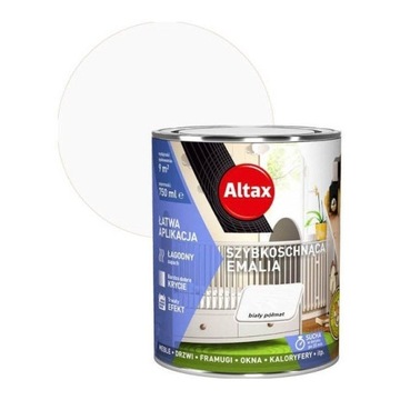 ALTAX БЫСТРОСЫХАЮЩАЯ ЭМАЛЬ ДЛЯ ДЕРЕВА И МЕТАЛЛА БЕЛАЯ ПОЛУМАТОВАЯ 0,25л