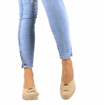 КОЖАНЫЕ ТУФЛИ НА ТЕЛЕЖКЕ, ЭЛЕГАНТНЫЕ, КРАСИВЫЙ БЕЖЕВЫЙ ЦВЕТ, МОДНЫЕ