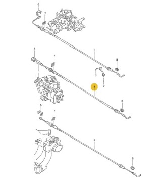 Новый оригинальный газовый кабель VW / Seat OE 17172155LL >> 3572155A