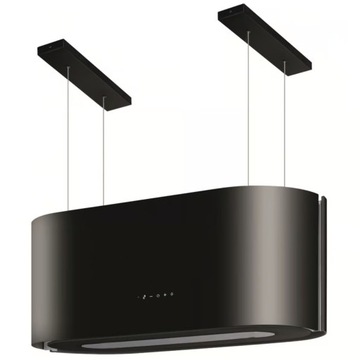 Okap kuchenny WYSPOWY wiszący 80 cm Maan SANTINA CZARNY BLACK SZKŁO LED
