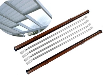 ZESTAW PROWADNICE DO ROLET RZYMSKICH POZIOMYCH PERGOLI TARASU SLIM 80x200cm