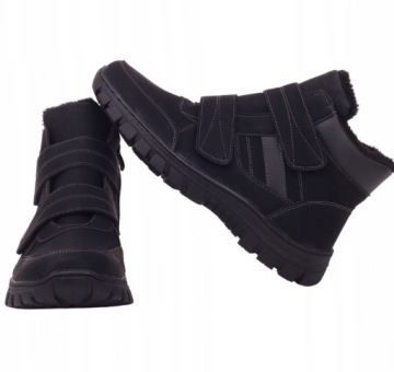 МУЖСКАЯ ЗИМНЯЯ БОТИНКА, ЧЕРНАЯ, УТЕПЛЕННАЯ НА ЛИПУЧКЕ