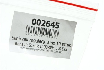 MOTOREK REGULACE VÝŠKY SVĚTLO SCENIC II 2