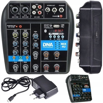 DNA MIX 4U mikser audio konsoleta USB MP3 Bluetooth analogowy 4 kanały