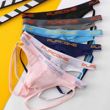 Gay Underwear Men Jockstraps Transparent Mesh Thon