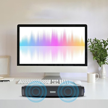 СТЕРЕО 3ВТ USB-СВЕТОДИОДНЫЙ ДИНАМИК ЗВУКОВОЙ БАР ДЛЯ КОМПЬЮТЕРА