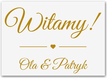 tablica powitalna ślub wesele rocznica Imię 70x50
