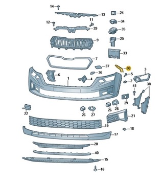 DRŽÁKY VÝZTUHA NÁRAZNÍKU PRAVÝ PŘEDNÍ SKODA KODIAK 2017–2019 565807050