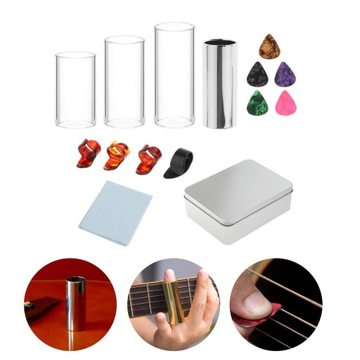 Слайдеры для электрогитары с портативной коробкой и 5 медиаторами в стиле А