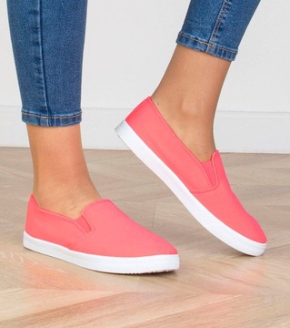 TRAMPKI RÓŻOWE TENISÓWKI NEON SLIP ON 37